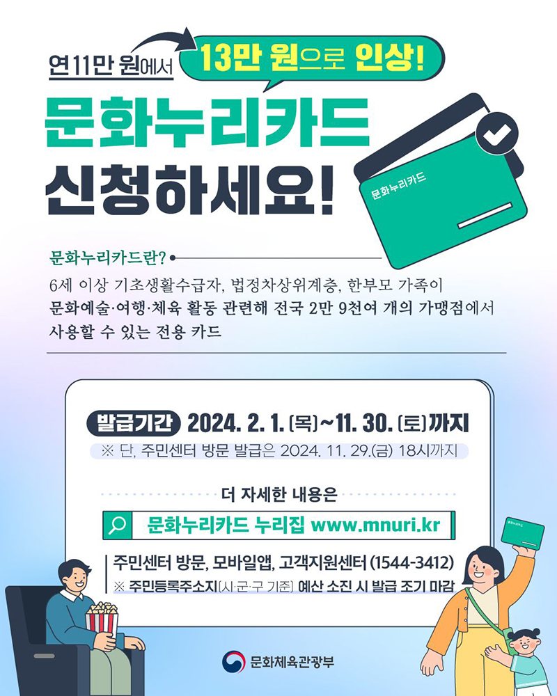 문화누리카드 Ⓒ문화체육관광부
