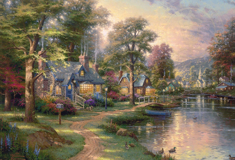 토마스 킨테이드의 <고향의 호숫가(Hometown Lake)